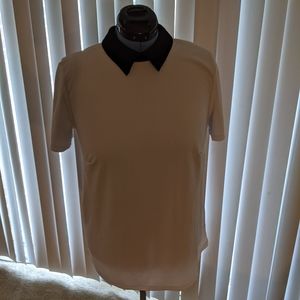 Eloquii short sleeve contrast collar shirt